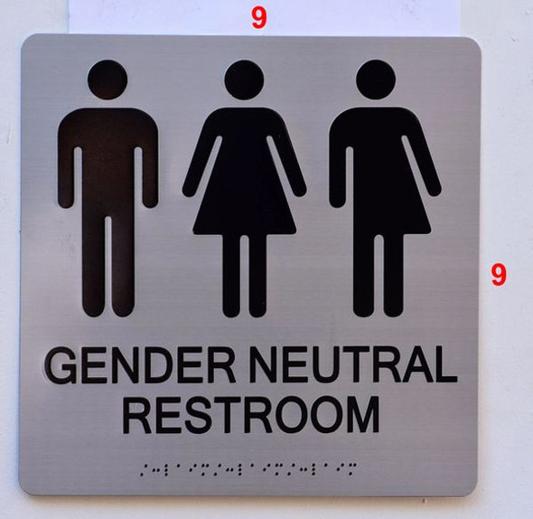 HOTEL GENDER NEUTRAL UNISEX RESTROOM TACTILE SIGN HOTEL GENDER NEUTRAL UNISEX RESTROOM TACTILE SIGN