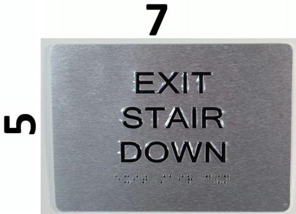 HOTEL EXIT STAIR DOWN TACTILE SIGN