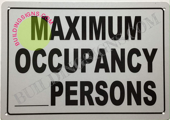 Maximum Occupancy Sign Maximum Occupancy Sign