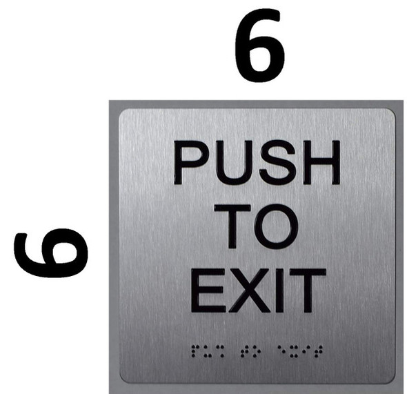HOTEL PUSH TO EXIT SIGN