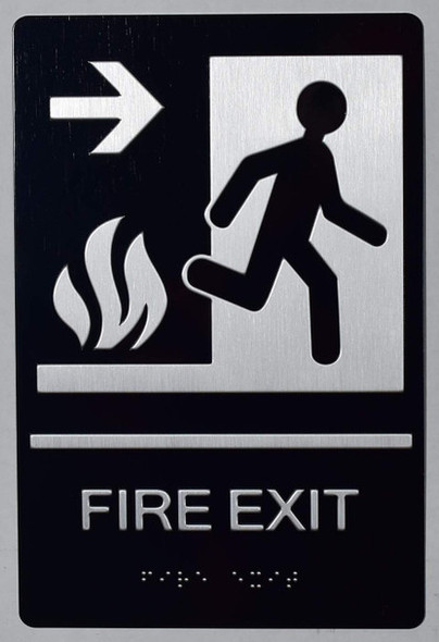 ADA FIRE EXIT RIGHT ARROW SIGN ADA FIRE EXIT RIGHT ARROW SIGN