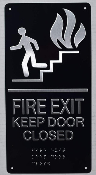 HOTEL FIRE EXIT KEEP DOOR CLOSED SIGN