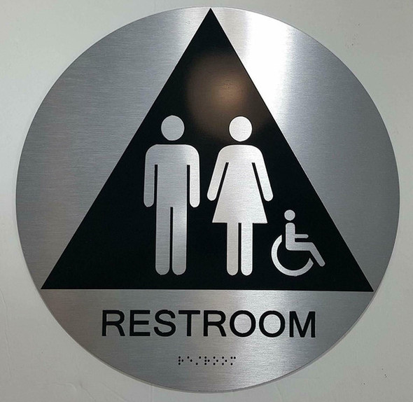 ADA CA UNISEX RESTROOM ACCESSIBLE SIGN ADA CA UNISEX RESTROOM ACCESSIBLE SIGN