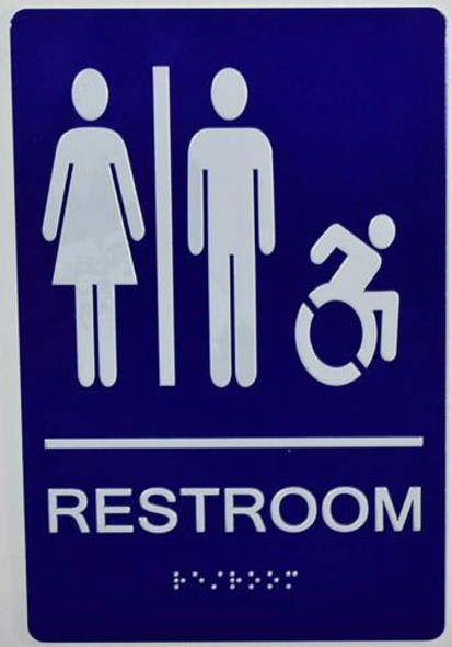 HOTEL UNISEX ACCESSIBLE RESTROOM - COMPLIANT SIGN HOTEL UNISEX ACCESSIBLE RESTROOM - COMPLIANT SIGN