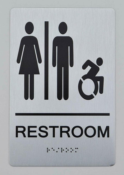 ADA UNISEX ACCESSIBLE RESTROOM - COMPLIANT SIGN ADA UNISEX ACCESSIBLE RESTROOM - COMPLIANT SIGN