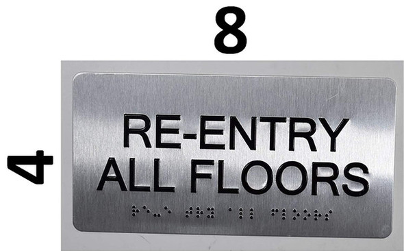 HOTEL RE-ENTRY ALL FLOORS SILVER SIGN