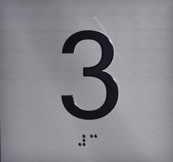 ADA 3RD FLOOR ELEVATOR JAMB PLATE SIGN