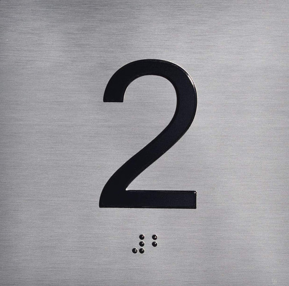 ADA 2ND FLOOR ELEVATOR JAMB PLATE SIGN ADA 2ND FLOOR ELEVATOR JAMB PLATE SIGN