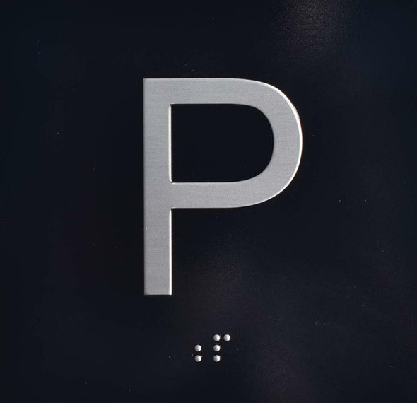 ADA P ELEVATOR JAMB PLATE TACTILE SIGN