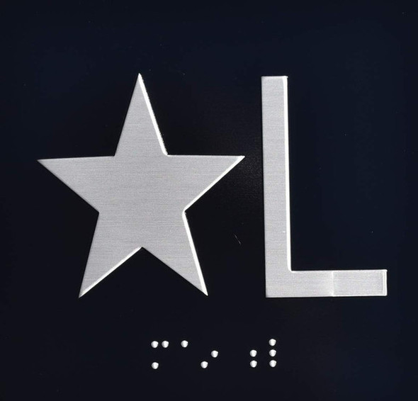 HOTEL STAR L (STAR LOBBY) ELEVATOR JAMB PLATE SIGN HOTEL STAR L (STAR LOBBY) ELEVATOR JAMB PLATE SIGN