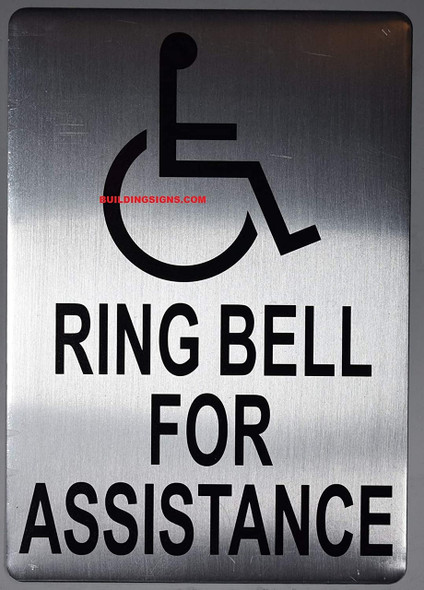 ADA Ring Bell for Assistance with Symbol   Sign ADA Ring Bell for Assistance with Symbol   Sign