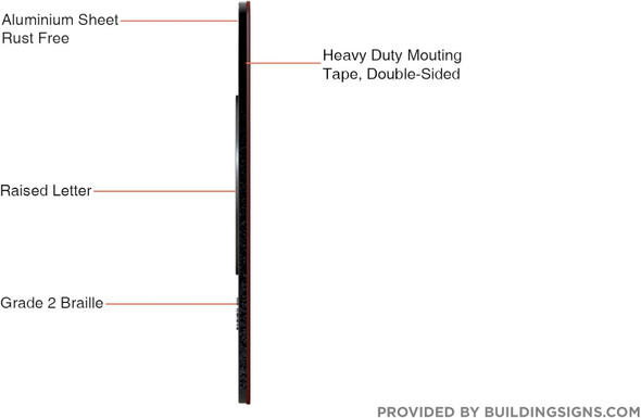 HOTEL ELEVATOR JAMB PLATE WITH BRAILLE SIGN