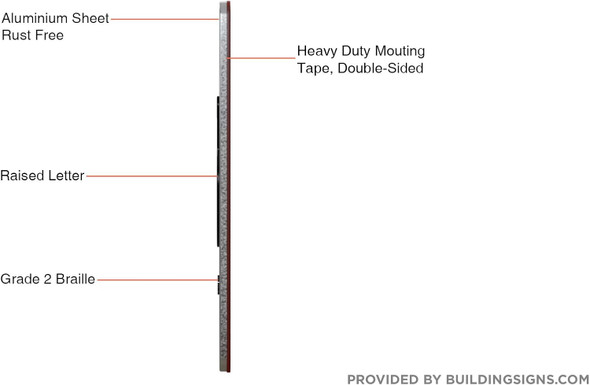 HOTEL ELEVATOR JAMB PLATE WITH BRAILLE 6TH FLOOR SIGN