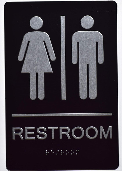 ADA RESTROOM WITH RAISED LETTERS SIGN