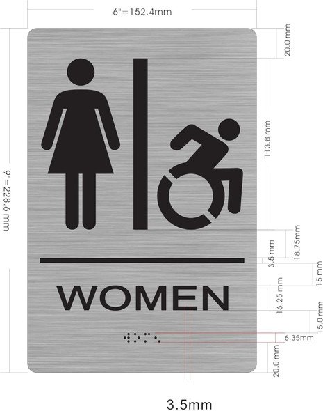 HOTEL RESTROOM (WOMEN ACCESSIBLE) SIGN