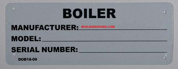 Boiler Registration Number  (3, Aluminum Boiler Registration Number  (3, Aluminum
