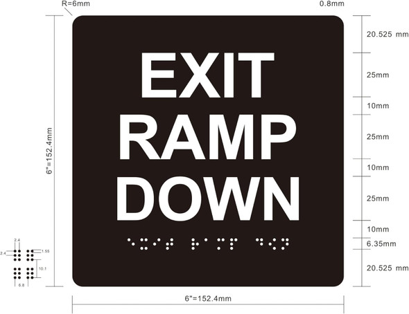 HOTEL EXIT RAMP DOWN SIGN