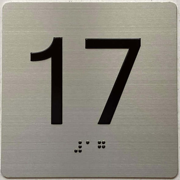 ADA ELEVATOR 17 FLOOR SIGN ADA ELEVATOR 17 FLOOR SIGN