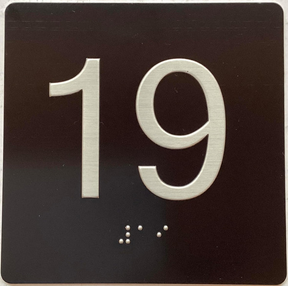 HOTEL ELEVATOR FLOOR 19 SIGN HOTEL ELEVATOR FLOOR 19 SIGN