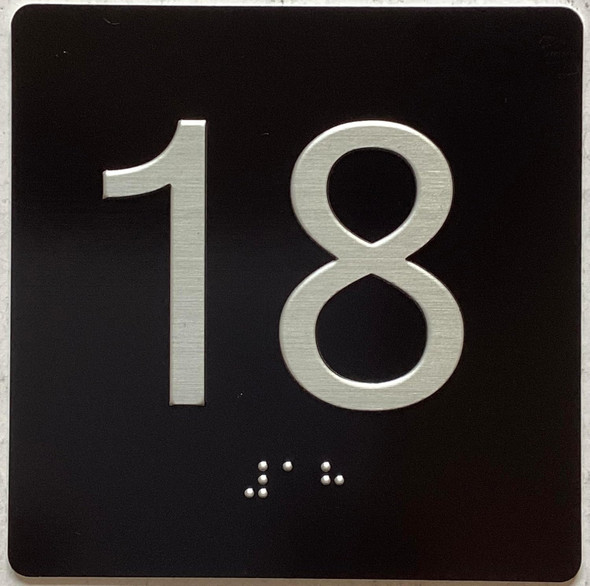 HOTEL ELEVATOR FLOOR 18 SIGN HOTEL ELEVATOR FLOOR 18 SIGN