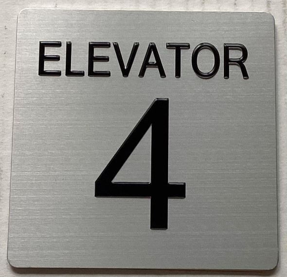 HOTEL ELEVATOR NUMBER (ELEVATOR NUMBER 4) SIGN HOTEL ELEVATOR NUMBER (ELEVATOR NUMBER 4) SIGN