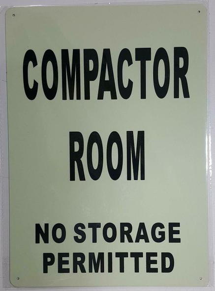COMPACTOR ROOM SIGN GLOW IN THE DARK COMPACTOR ROOM SIGN GLOW IN THE DARK