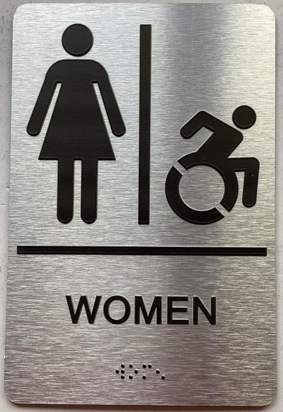 ADA RESTROOM / UNISEX COMPLIANT WITH RAISED SIGN