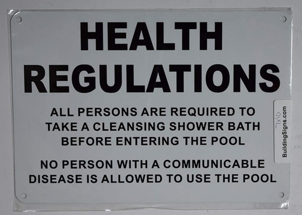 Health REGULATIONS Require Cleansing Shower Bath Before Pool  Sign Health REGULATIONS Require Cleansing Shower Bath Before Pool  Sign