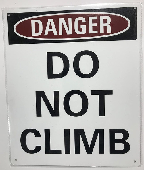 Danger: Do Not Climb on Ladder  Sign Danger: Do Not Climb on Ladder  Sign