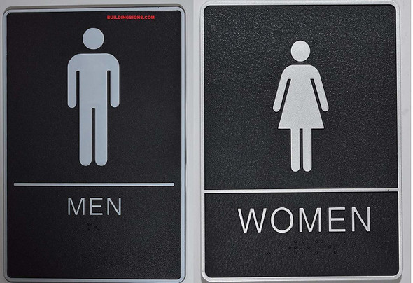 Men & Women Restroom with Tactile Graphic