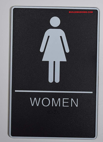 Men & Women Restroom with Tactile Graphic  Sign