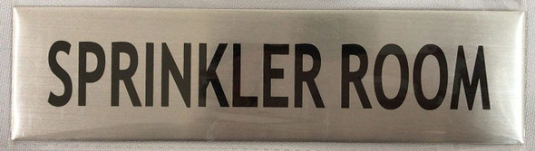 SPRINKLER ROOM  -BRUSHED ALUMINUM  Sign SPRINKLER ROOM  -BRUSHED ALUMINUM  Sign