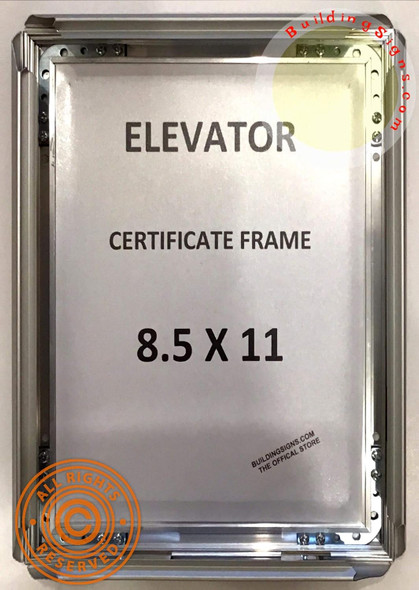 Elevator Certificate Frame Sign Elevator Certificate Frame Sign
