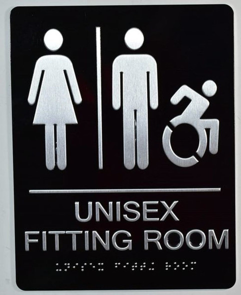 ACCESSIBLE Fitting Room with Tactile Text and Braille  Sign