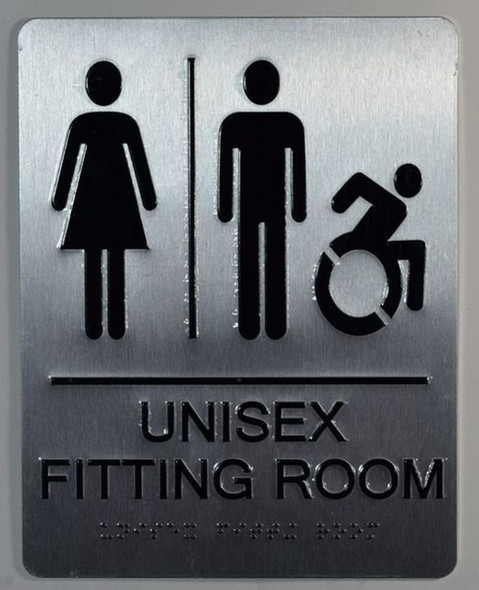 Unisex Fitting Room with Tactile Text and Braille