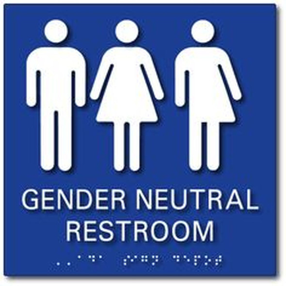 Gender Neutral Symbols Restroom Wall-Tactile  Sign Gender Neutral Symbols Restroom Wall-Tactile  Sign
