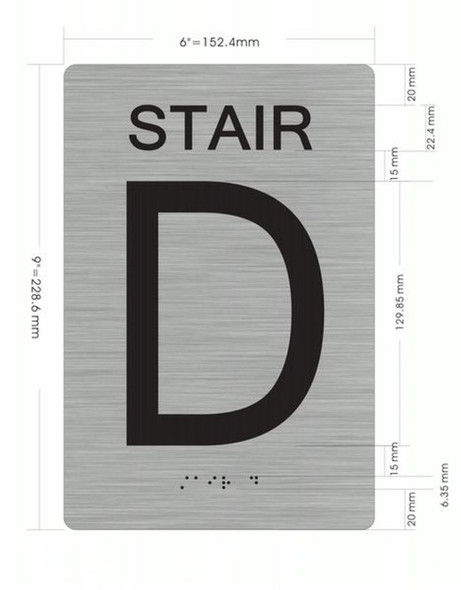 STAIR D-Braille with Raised Tactile Graphics and Letters Sign STAIR D-Braille with Raised Tactile Graphics and Letters Sign