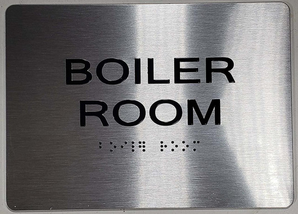 Boiler Room -Braille with Raised Tactile Graphics and Letters Sign Boiler Room -Braille with Raised Tactile Graphics and Letters Sign
