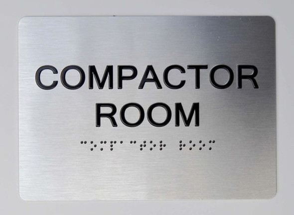 Compactor Room-Braille with Raised Tactile Graphics and Letters Compactor Room-Braille with Raised Tactile Graphics and Letters
