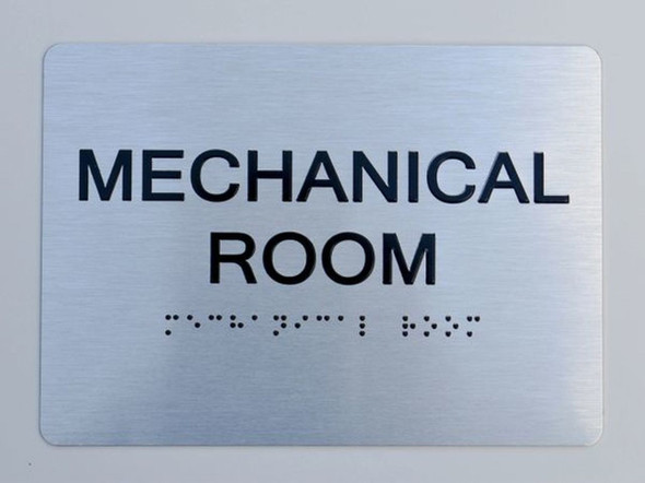 Mechanical Room-Braille with Raised Tactile Graphics and Letters Sign