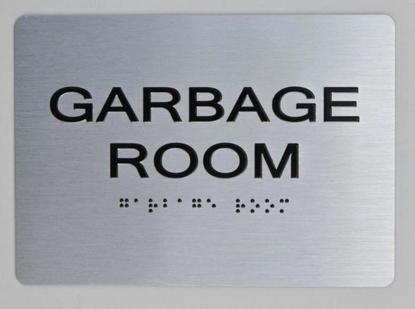 Garbage Room-Braille with Raised Tactile Graphics and Letters