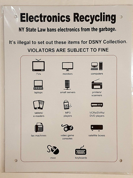 HPD-NYC Electronics Recycling Sign HPD-NYC Electronics Recycling Sign
