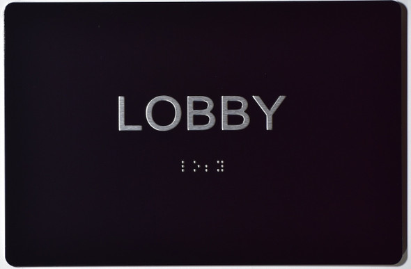 Lobby Floor Number-Braille with Raised Tactile Graphics and Letters-