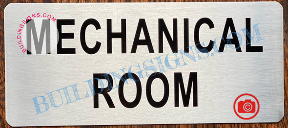 MECHANICAL ROOM- BRUSHED ALUMINUM  Sign