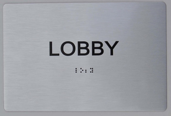 FLOOR NUMBER  Tactile Graphics Grade 2 Braille Text with raised letters aluminum, Safety  for Office, school Hospital, brush SILVER Sign