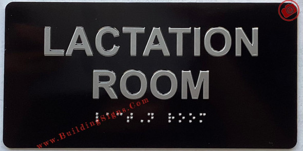 LACTATION ROOM  Raised letters & Grade 2 Braille - Includes Red Adhesive pad for Easy Installation