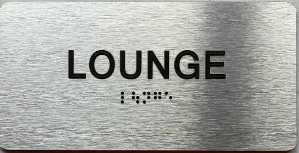 LOUNGE  with Raised letters/Image & Grade 2 Braille - Includes Red Adhesive pad for Easy Installation LOUNGE  with Raised letters/Image & Grade 2 Braille - Includes Red Adhesive pad for Easy Installation