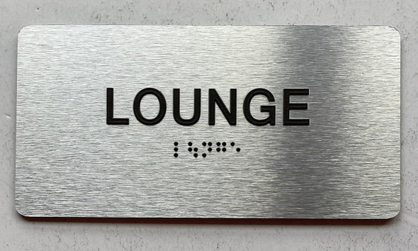LOUNGE  with Raised letters/Image & Grade 2 Braille - Includes Red Adhesive pad for Easy Installation Sign LOUNGE  with Raised letters/Image & Grade 2 Braille - Includes Red Adhesive pad for Easy Installation Sign