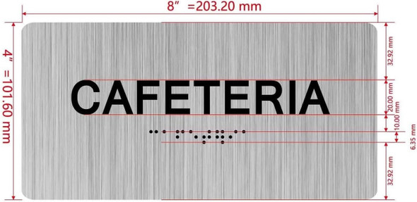 CAFETERIA  with Raised letters/Image & Grade 2 Braille - Includes Red Adhesive pad for Easy Installation Sign CAFETERIA  with Raised letters/Image & Grade 2 Braille - Includes Red Adhesive pad for Easy Installation Sign