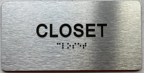 CLOSET  with Raised letters/Image & Grade 2 Braille - Includes Red Adhesive pad for Easy Installation CLOSET  with Raised letters/Image & Grade 2 Braille - Includes Red Adhesive pad for Easy Installation